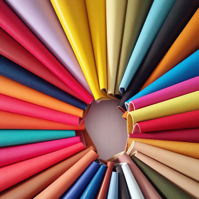 Polyester Lamine Su Geçirmez Mikrofiber Pu Kaplı Kumaş %100 Geri Dönüştürülmüş Polyester Spun Mikrofiber Kaplı Çanta Kumaşı